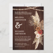 テラコッタ素朴とマルーンフローラパンパ 招待状 (正面)