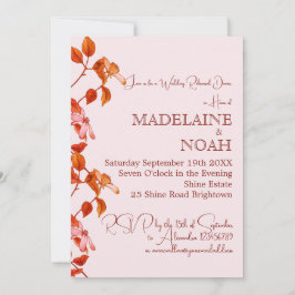 テラコッタ素朴オレンジピ結婚ンクのリハーサル 招待状