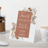 テラコッタ素朴カントリーフローラ結婚式の引き出物 台座サイン (インサイチュ)