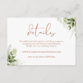テラコッタ素朴グ葉リーズ結婚詳細 エンクロージャーカード (正面)