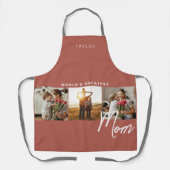 テラコッタ素朴スリーフォト料理エプロン エプロン (正面)