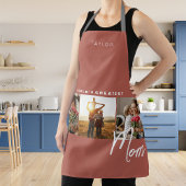 テラコッタ素朴スリーフォト料理エプロン エプロン