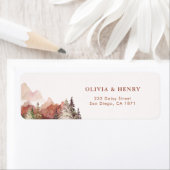 テラコッタ素朴ス結婚マウンテン差出人住所 ラベル (インサイチュ)