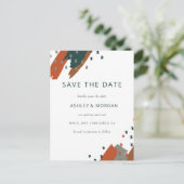 テラコッタ素朴ティール（緑がかった色）抽象芸術保存日付Anno 案内ポストカード (スタンド正面)