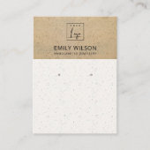 テラコッタ素朴テクスチャロゴイヤリングディスプレイ 名刺 (正面)