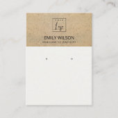 テラコッタ素朴テクスチャロゴイヤリングディスプレイ 名刺 (正面)