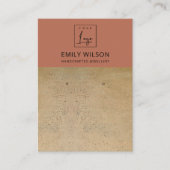 テラコッタ素朴テクスチャロゴイヤリングディスプレイ 名刺 (正面)