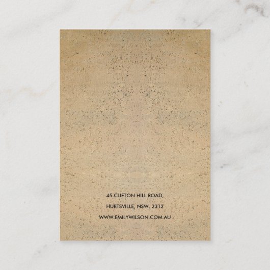 テラコッタ素朴テクスチャロゴイヤリングディスプレイ 名刺 (裏面)