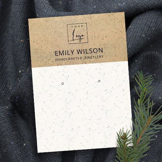 テラコッタ素朴テクスチャロゴイヤリングディスプレイ 名刺