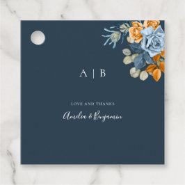 テラコッタ素朴ネイビーブルーラストサンキュー結婚ズ フェイバータグ