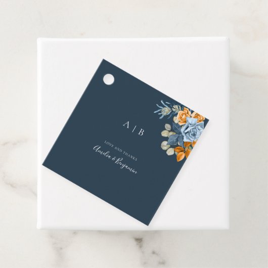 テラコッタ素朴ネイビーブルーラストサンキュー結婚ズ フェイバータグ (インサイチュ)