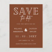 テラコッタ素朴バーンスオレンジボホ日付を保存 案内ポストカード (正面)