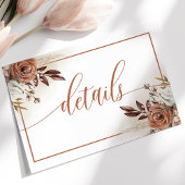 テラコッタ素朴フラワーパンパ結婚ス詳細 エンクロージャーカード