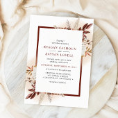 テラコッタ素朴フローラパンパスグラス結婚ズ 招待状