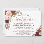 テラコッタ素朴フローラブライダルシャワー招待 招待状 (正面)
