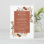 テラコッタ素朴フローラボモダンタニカル結婚ズ 招待状 (スタンド正面)