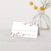 テラコッタ素朴フローラワイルドフラワー結婚ズ プレイスカード (正面)