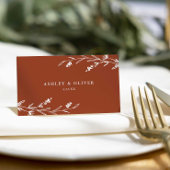 テラコッタ素朴フローラワイルドフラワー結婚ズ プレイスカード