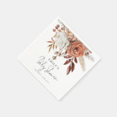 テラコッタ素朴フローラ名ボホベイビーシャワー スタンダードカクテルナプキン (角)