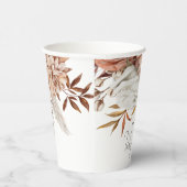 テラコッタ素朴フローラ名ボホベイビーシャワー 紙コップ (右)