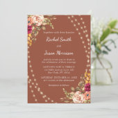 テラコッタ素朴フローラ妖精のストリングライト 招待状 (スタンド正面)