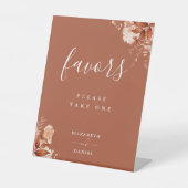 テラコッタ素朴フローラ秋の秋の好意テーブル 台座サイン (正面)