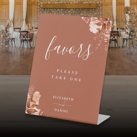 テラコッタ素朴フローラ秋の秋の好意テーブル 台座サイン