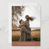 テラコッタ素朴フローラ秋ワイルドフラワー写真 セーブザデート (裏面)