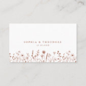 テラコッタ素朴フローラ秋ワイルドフラワー結婚ズ プレイスカード (裏面)