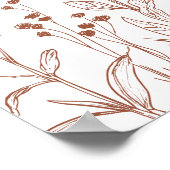 テラコッタ素朴フローラ秋ワイルドフラワー結婚ズ ポスター (角)