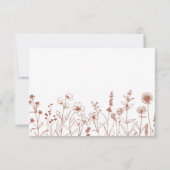 テラコッタ素朴フローラ秋ワイルドフラワー結婚ズ 出欠カード (裏面)