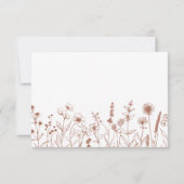 テラコッタ素朴フローラ秋ワイルドフラワー結婚ズ 出欠カード (裏面)