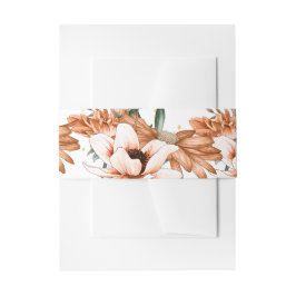 テラコッタ素朴フローラ金ゴールドシエレガントック 招待状ベリーバンド