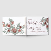 テラコッタ素朴フローラ&リーフ結婚ズ ゲストブック (全面)