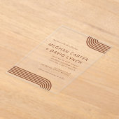 テラコッタ素朴ボホアーキッモダンド結婚ズ アクリル招待状 (レイダウン)