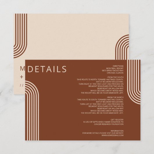 テラコッタ素朴ボホアーキッモダンド結婚ズ エンクロージャーカード (正面/裏面)