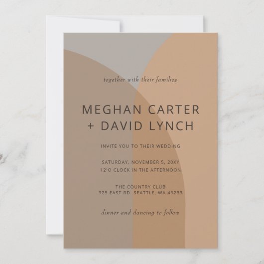 テラコッタ素朴ボホアーチモダンーズ 招待状 (正面)