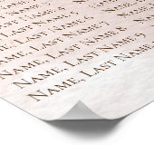 テラコッタ素朴ボホフローラウォーター結婚カラー ポスター (角)