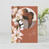 テラコッタ素朴ボホフローラフォトテーブル番号 招待状 (スタンド正面)