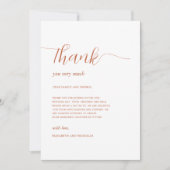 テラコッタ素朴ボホ秋の結婚式 サンキューカード (正面)