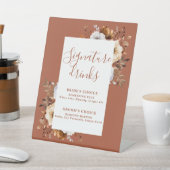 テラコッタ素朴モダンフローラシグネチャードリンク 台座サイン (インサイチュ)