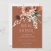 テラコッタ素朴ラストフラワーズブライダルシャワー 招待状 (正面)