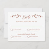 テラコッタ素朴ワイルドフラワーのリプライ結婚スカード 招待状 (正面)