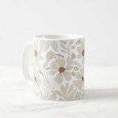 テラコッタ素朴ワイルドフラワーボホエクレクティック春 コーヒーマグカップ (正面左)