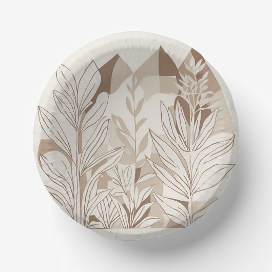 テラコッタ素朴ワイルドフラワーボホ春スタイル ペーパーボウル (正面)