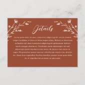 テラコッタ素朴ワイルドフラワー結婚ズ詳細 エンクロージャーカード (正面)