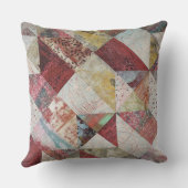 テラコッタ素朴抽象芸術パッチワーク植物学 クッション (裏面)