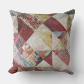 テラコッタ素朴抽象芸術パッチワーク植物学 クッション (正面)