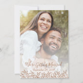テラコッタ素朴植物学ボホ写真結婚の写真 セーブザデート (裏面)