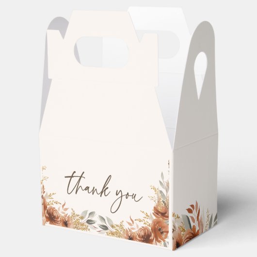 テラコッタ素朴秋フローラ結婚ズサンキュー フェイバーボックス (オープン)